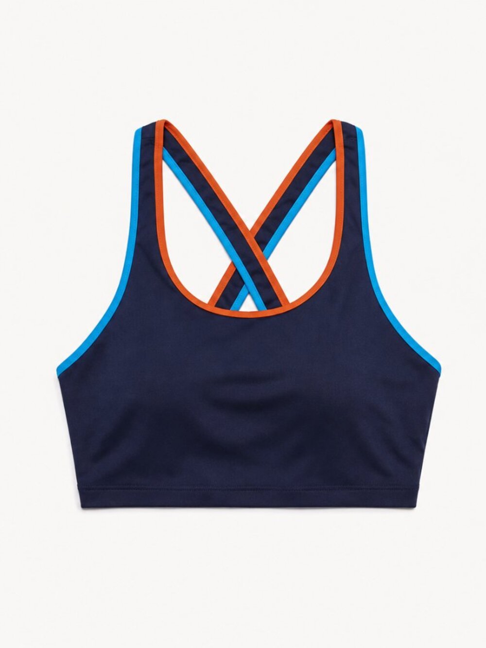 Cotopaxi Mari Crop Top Womens XS NWT Navy Orange Built In Bra Athletic Tank - Picture 3 of 3